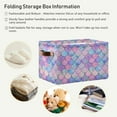 thumbnail image 5 of Large Foldable Storage Bin Mermaid Fish Scale Fabric Storage Baskets Collapsible Decorative Baskets Organizing Basket Bin with PU Handles for Shelves Home Closet Living Room-2Pack Decor Gifts, 5 of 7
