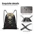 thumbnail image 4 of Saiise Vintage Winged Rose Skull Pattern Sports Drawstring Backpack - String Swim Gym Bag with Wet Proof Pocket for Women&Men-Medium, 4 of 6
