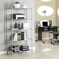 5 Tier Black Epoxy Steel Wire Shelving Unit and Storage Racks, Metal Shelves for Garage Metal Storage Shelving, Kitchen Rack 29.13" x 13.39" x 59.06", Gray, S10122