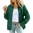 thumbnail image 6 of Nfurl Womens Faux Suede Jackets Comfy Solid Color Zip Up Bomber Jacket Casual long Sleeve Outerwear Loose Ladies Fall Winter Coats Green L, 6 of 10