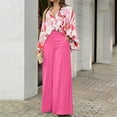 thumbnail image 2 of Babysbule Womens Fall Plus Top Sets Sales Plus Size Fashion Women Casual Printed Long Sleeve Turndown Neck Tops Collar Long Pants Sets, 2 of 7