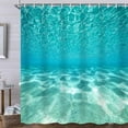 thumbnail image 3 of Cute Teal Blue Ocean Shower Curtain, Nature Underwater Sea World Sand Beach Bathroom Curtains Waterproof Fabric,72x84Inches, 3 of 6