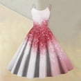 thumbnail image 2 of LWavelet 2026 Valentine's Coffee Date Spaghetti Strap Dress, Heart Print Slimming Waist Flared Valentine Sundress Purple Pink L, 2 of 4