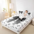 thumbnail image 3 of Erosebridal Girls Bowknot Queen Sheet Sets For Girls Gifts,Gray Floral Blossom Bed Set For Kids 4 Pieces, 3 of 6