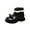 Black/Beige/Brown, variant on Girls Short Dress Boot with Lace Decoration Thick Bottom Solid Classic Trendy Dreesy Cute Comfy Cozy Soft Winter Warm Non Slip Girls Riding Boots