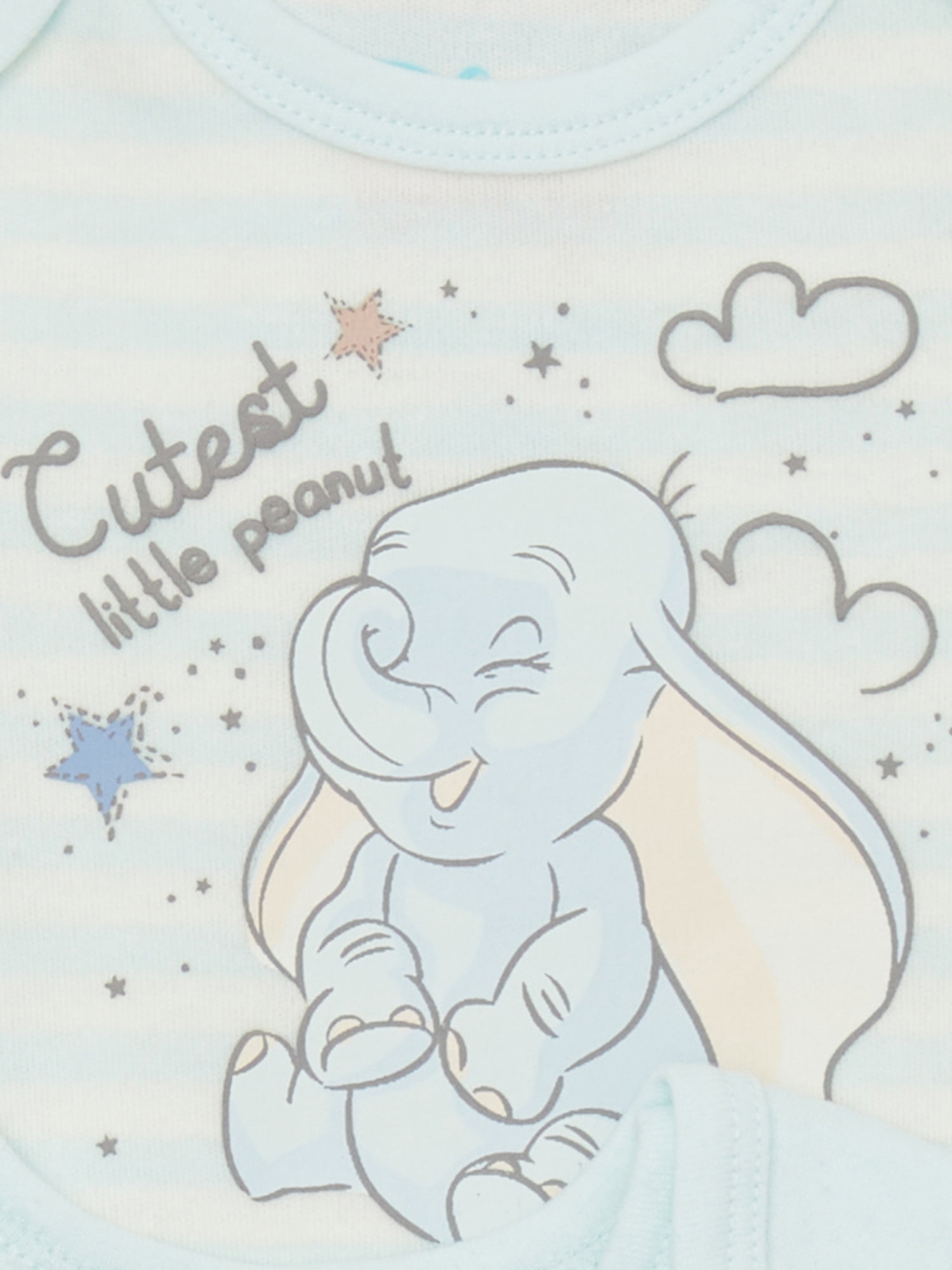 Disney Baby Wishes + Dreams Dumbo Infant Baby Short Sleeve Bodysuits, 3-Pack, Sizes Newborn-12 Months