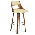 thumbnail image 5 of Simpli Home Dallyn Contemporary Swivel Bar Stool (Set of 2) in Cream Vegan Faux Leather, 5 of 13