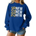 thumbnail image 2 of Women's Fashion Top New Year 2026 Printed Pullover Sweatshirt Holiday Design for Women Casual Celebration Streetwear Top,Dark Blue,2XL, 2 of 6