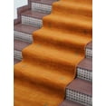 thumbnail image 4 of Rugsotic Carpets Hand Knotted Wool Area Rug 2'6''x12' Orange Contemporary Runner Indoor Rug for Living Room, Bedroom Antimicrobial L00226, 4 of 6
