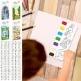 thumbnail image 1 of Fiudx Set de Acuarela, Divertidos Ejercicios de Pintura, Fomenta La Motricidad Fina y La Exploración Creativa Del Arte. Apto para Niños de 3 a 10 Años. Incluye Pincel y 12 Hojas. Materiales Seguros., 1 of 6