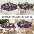 thumbnail image 4 of Elastic Edge Round Tablecloth with Classic Floral Pattern, Water-Resistant Polyester Fabric, Suitable for 44-52 Inch Round Tables, 4 of 4