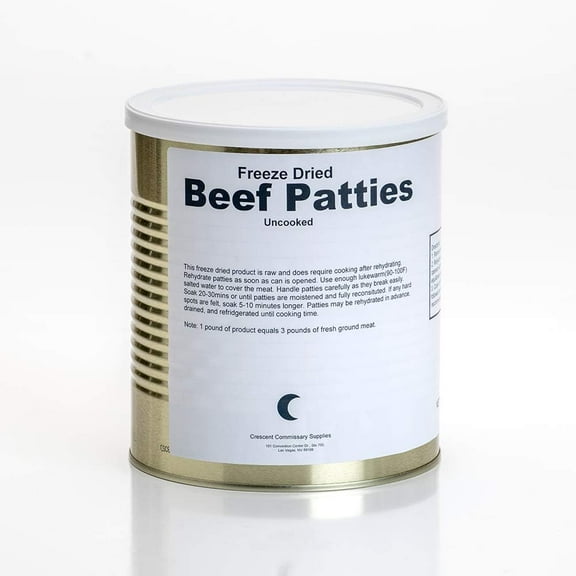 Military Surplus Freeze Dried Hamburger Ground Beef Patties #10 Can-1 Can