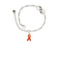 thumbnail image 2 of Delight Jewelry Silvertone Orange Ribbon Silver-tone Paw Infinity Link Chain Bracelet, 6"+2" Extender, 2 of 3