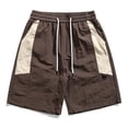 thumbnail image 2 of Pantalones cortos elásticos con bloques de color para hombre - Nylon spandex, corte holgado para el ocio de verano, 2 of 8