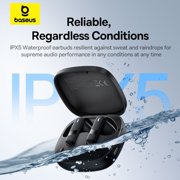 Baseus Buds Wired Mic, Wireless Earbuds 33 Hours, 20 Hz In-Ear Earphone, Black