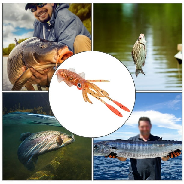 Sea Fish Lure, Fine Workmanship Soft Bait, Bionic Squid Shape 2PCS  Red/Gray/Transparent Boat Fishing For Sea Fishing