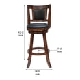 thumbnail image 5 of 29 Inches Swivel Wooden Frame Counter Stool with Padded Back Brown - Saltoro Sherpi, 5 of 5