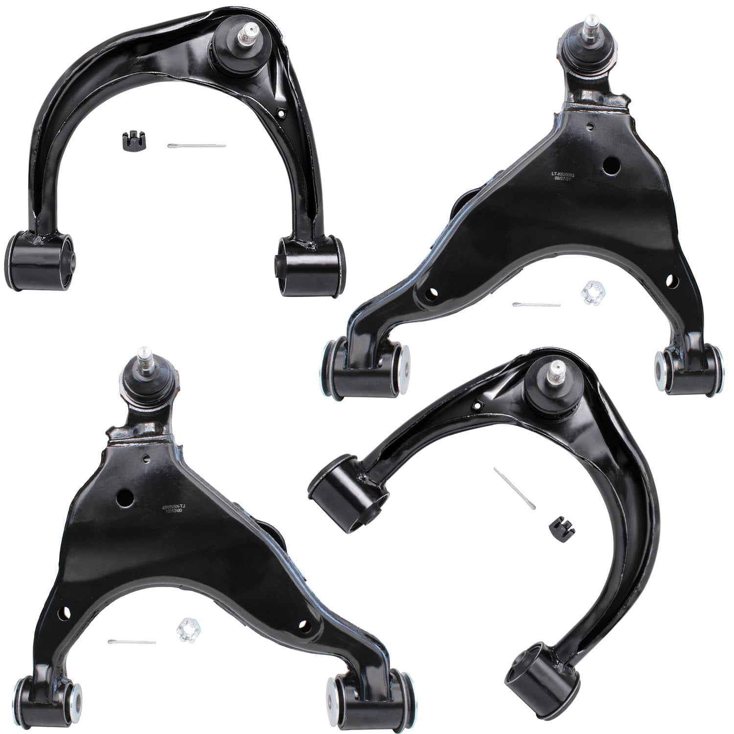 Detroit Axle - 12pc Front End Kit for 2003-2009 Toyota 4Runner FJ Cruiser Lexus GX470, Upper Lower Control Arms w/Ball Joint Sway Bars Inner Outer Tie Rods Boots 2004 2005 2006 2007 2008 Replacement