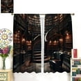 thumbnail image 2 of Vintage Bookshelf Curtains Library Old Books Theme Abandoned Study Cobwebs Medieval Shabby Fantasy Rod Pocket Blackout Window Treatment for Bedroom Study Room Home Decor Window Drapes 52"W X 84"L, 2 of 5