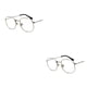 thumbnail image 1 of Qarigey Gafas de sol hexagonales de moda, montura ligera, lentes polarizadas, gafas de sol cuadradas pequeñas unisex, plateadas, anti-azules plata anti-azul 2Conjunto, 1 of 6