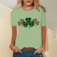 thumbnail image 2 of Pompotops Blouse Décontractée pour Femmes Imprimée pour la Saint-Patrick à Manches Courtes et Col Rond, 2 of 5