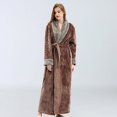 thumbnail image 1 of Camisón de franela para otoño e invierno, albornoz grueso y alargado para parejas, ropa de casa para hombres, 1 of 6