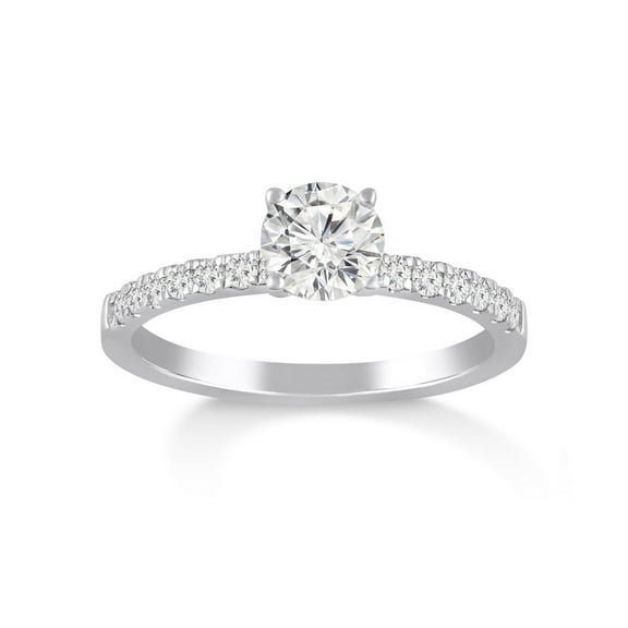 ARAIYA FINE JEWELRY 1 1/4 CT.T.W Lab Grown Diamond Four Prong Solitaire Engagement Ring | 14K White Gold Wedding Anniversary Band Ring Size 6 for Women | E-F Color and VS Clarity