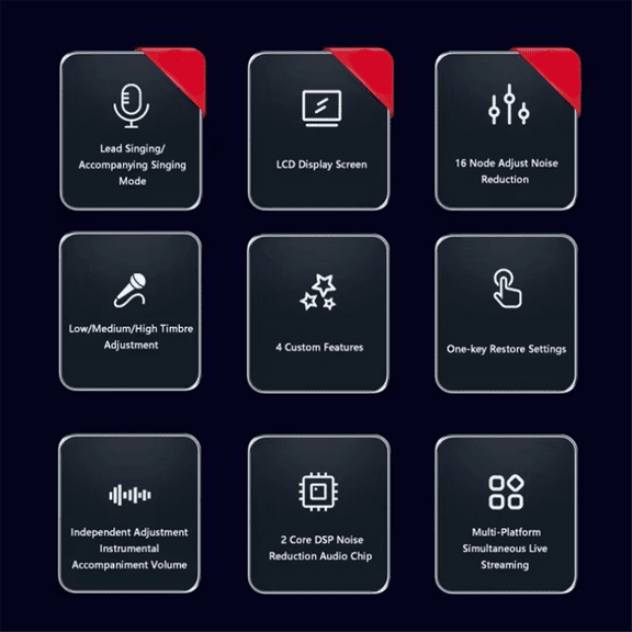 X7 Live Streaming Sound Card Voice Changer DJ Mixer Effects for PC Smartphone Computer A ywm58