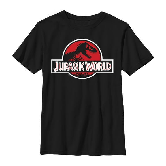 Boy's Jurassic World Tyrannosaurus Rex Logo Graphic Tee Black Large