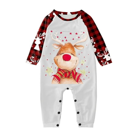 

Matching Family Christmas Deer Pajamas Pjs Women Men Plaid Clothes Holiday Sleepwear