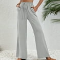 thumbnail image 7 of Stamzod Women's Casual Wide Leg Pants Elastic Waist Long Straight Pants, 7 of 7