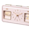 thumbnail image 2 of La Crosse Clock Daily Flip Pink Tabletop Alarm Clock with Calendar, 636-379P, 2 of 6