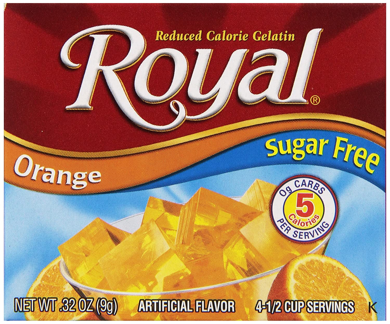 Royal Orange Gelatin Dessert Mix, Sugar Free and Carb Free (12 .32oz
