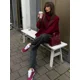 thumbnail image 5 of Chaqueta de manga larga con muescas laterales para mujer, abrigo corto holgado informal con botones y cuello alto, ropa de viaje, novedad de otoño, 2024, 5 of 5