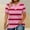 Hot Pink, variant on Daiosportswear Women'S Short Sleeve Sweater Striped Tops Trendy Knit V Neck Sweaters,Womens Tops