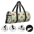 thumbnail image 5 of Xecao Lilies Flowers print Round Travel Duffel Bag is a foldable gym bag with an inner pocket, perfect for travel sports, 5 of 8