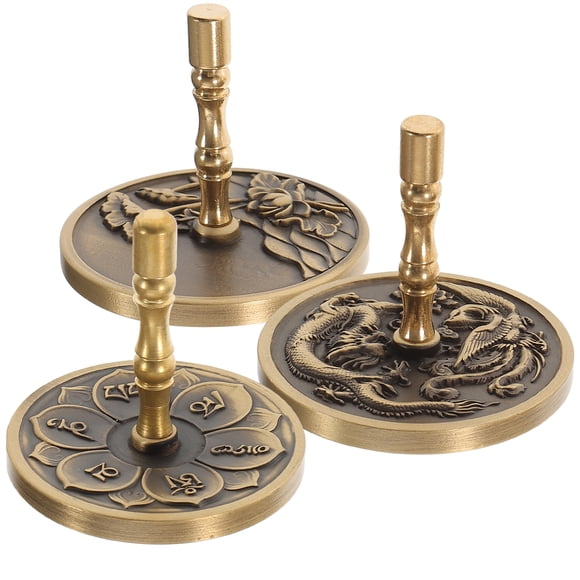 Shisuyan 3pcs Brass Incense Ash Presser Tool for Incense Making with Golden Color for Home Fragrance Decor