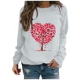 thumbnail image 2 of Qertyioot T-Shirt Graphique de la Saint-Valentin pour Femmes à Manches Longues, Imprimé Col Rond Pull Décontracté, 2 of 5
