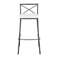 thumbnail image 6 of Modern Charlotte 30" Contemporary Fixed-Height Barstool In Black Metal And White Faux Leather - Set Of 2, 6 of 7