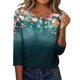 thumbnail image 3 of TaTaai Women's Trendy Printed Button Crew Neck 3/4 Sleeve Loose Casual Tops Lightweight Breathable Soft Blouses for Daily Office Party Vacation Outfits Gift, 3 of 7