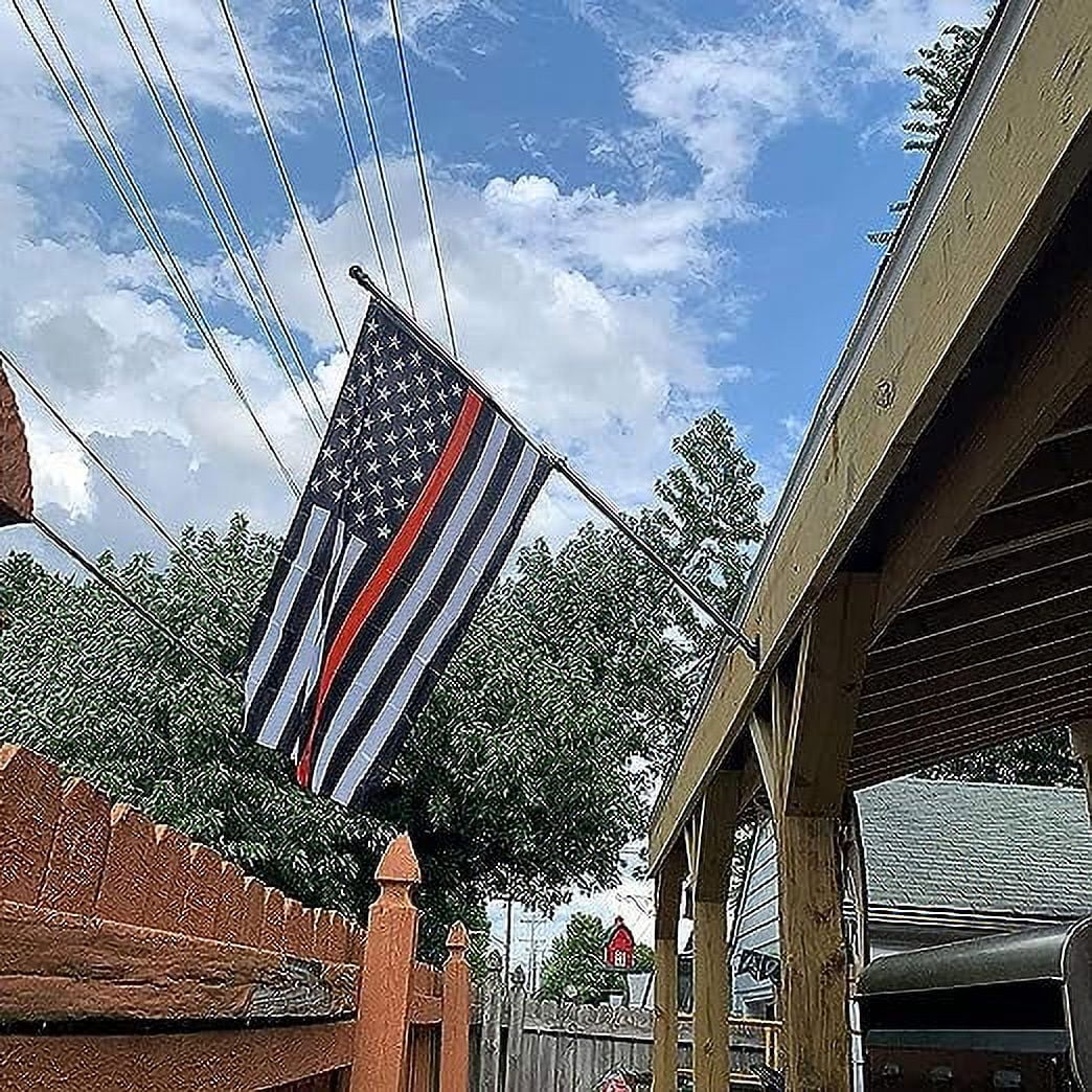 Bonison, Black Wall Mount Flag Pole with Bracket for Home Porch