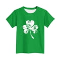 thumbnail image 5 of SERTG Children St Patricks Day Casual Print T-Shirt Round Neck Short Sleeve Holiday Celebration Everyday Wear Kids Versatile Summer Tee Festive Apparel Tops(Green#6,12-13 Years), 5 of 5