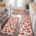 thumbnail image 2 of Red Strawberry Plants Fruit White Pattern Kitchen Rugs Sets Of 3,Kitchen Runner Rugs Non Skid Washable,Decorative Kitchen Floor Mats for Kitchen,Sink,Laundry,17"x30"+ 17"x47" + 17"x59", 2 of 6