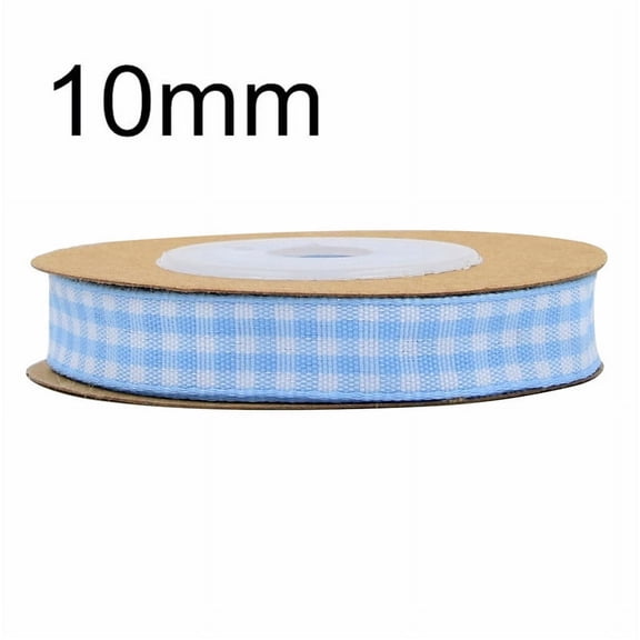 NAMZI 0.4 Inch x 5.5 Yards Gingham Ribbon, Classic Plaid Buffalo Checker Ribbon for Gift Wrapping, Hair Bows & DIY Crafts, Blue