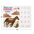 thumbnail image 3 of Sweet Jojo Designs Western Cowgirl Pink Brown and Beige Fleece Milestone Baby Blanket 3 Piece Set, 3 of 6