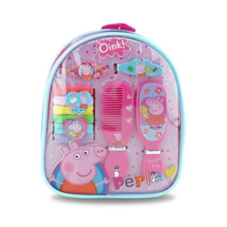 Girls Peppa  Pig  11 Piece Hair Accessory Set  Backpack Comb 