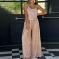 thumbnail image 2 of Dyfzdhu Sequin Set Women 2 Piece Outfits Sparkly Sleevelss Sequin Tank Top with Pants Party Club Wear Summer Pants Suit Pink, 2 of 5
