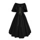 thumbnail image 2 of Womens Halloween Costumes 2024 Cosplay Gothic Dresses Women's Fashion Retro Solid Color Slim Fit Dress With Flying Sleeves And Large Swing Skirt, Off Shoulder Dress, 2 of 3