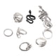 thumbnail image 4 of Juego de anillos de dedo de animales Vintage Bling Bling Kit de anillos robustos unisex 8 Uds, 4 of 10