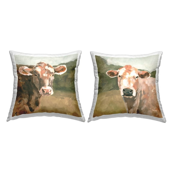 Stupell Industries Traditional Farm Cows Decorative Printed Throw Pillow, 18 x 18